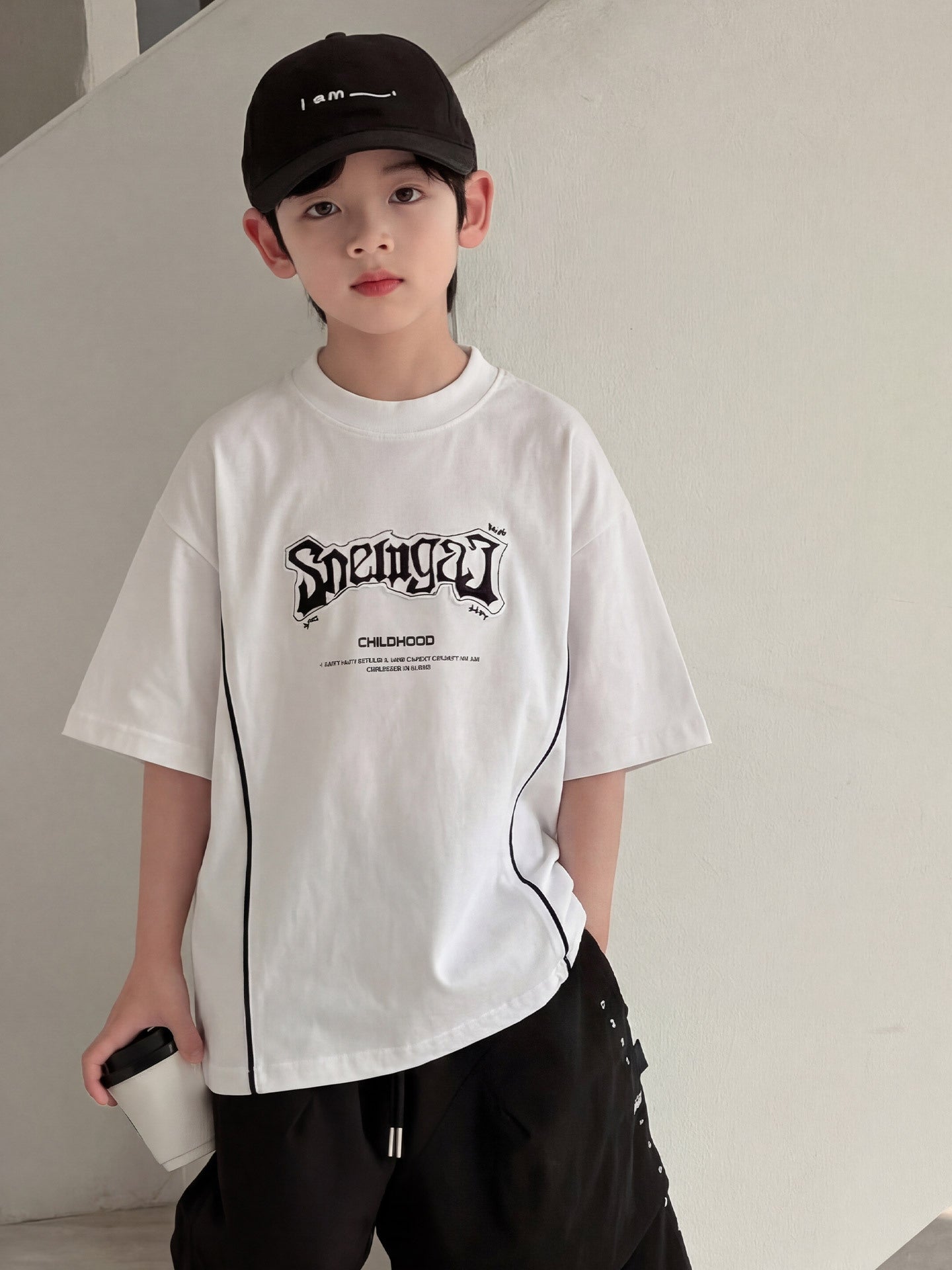 Children's Clothes Short-sleeved Clothing Middle Big Korean Style Top Trendy Children's T-shirt
