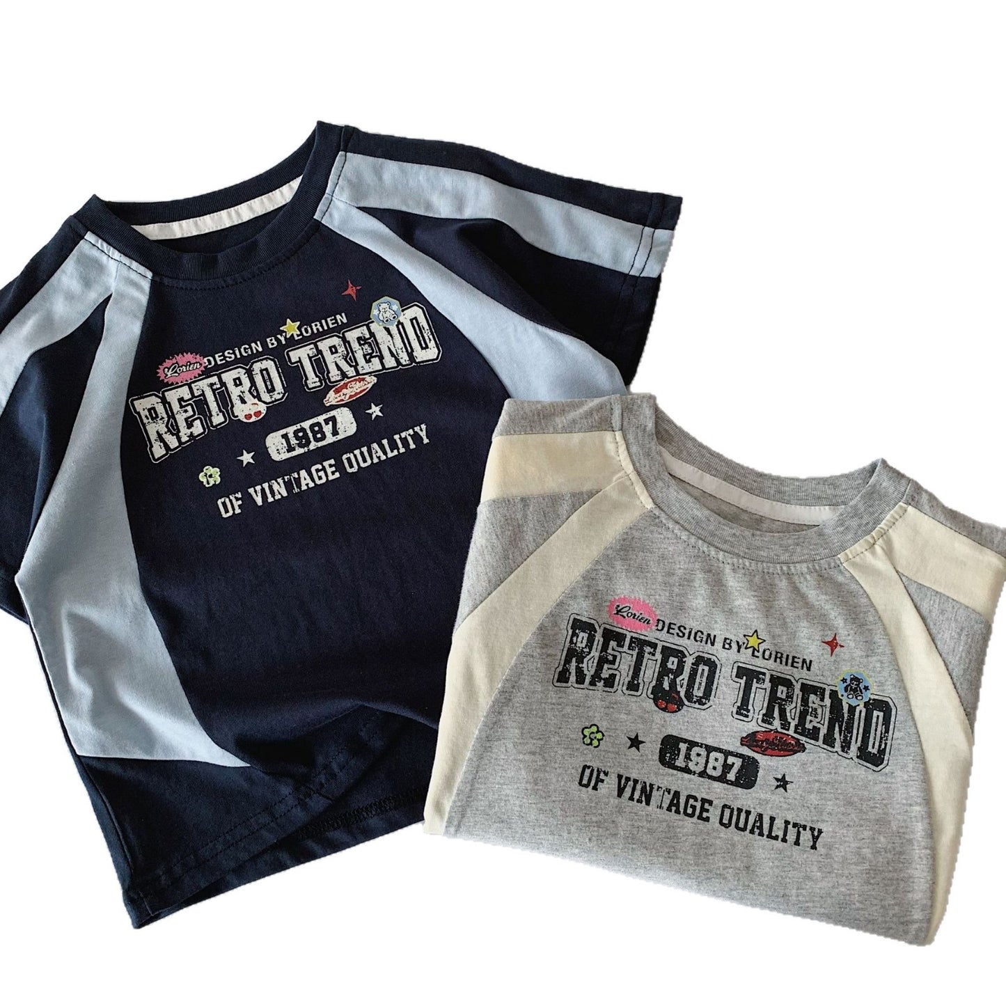 Children's Short-sleeved Summer Stitching Sports Pullover Class Handsome Children's T-shirt