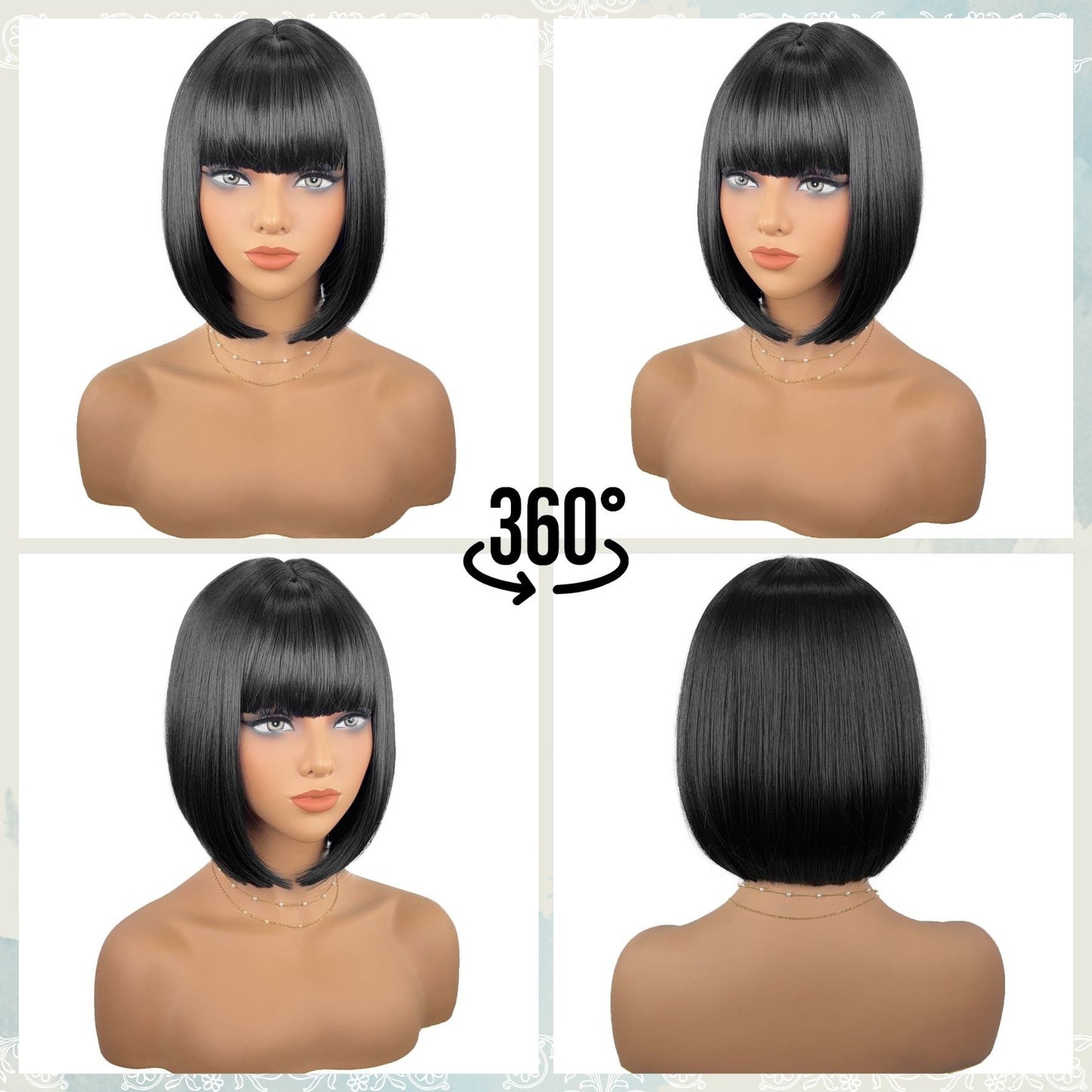 Beautiful Fashion Fiber Bangs Synthetic Wigs Wig Short Straight Hair