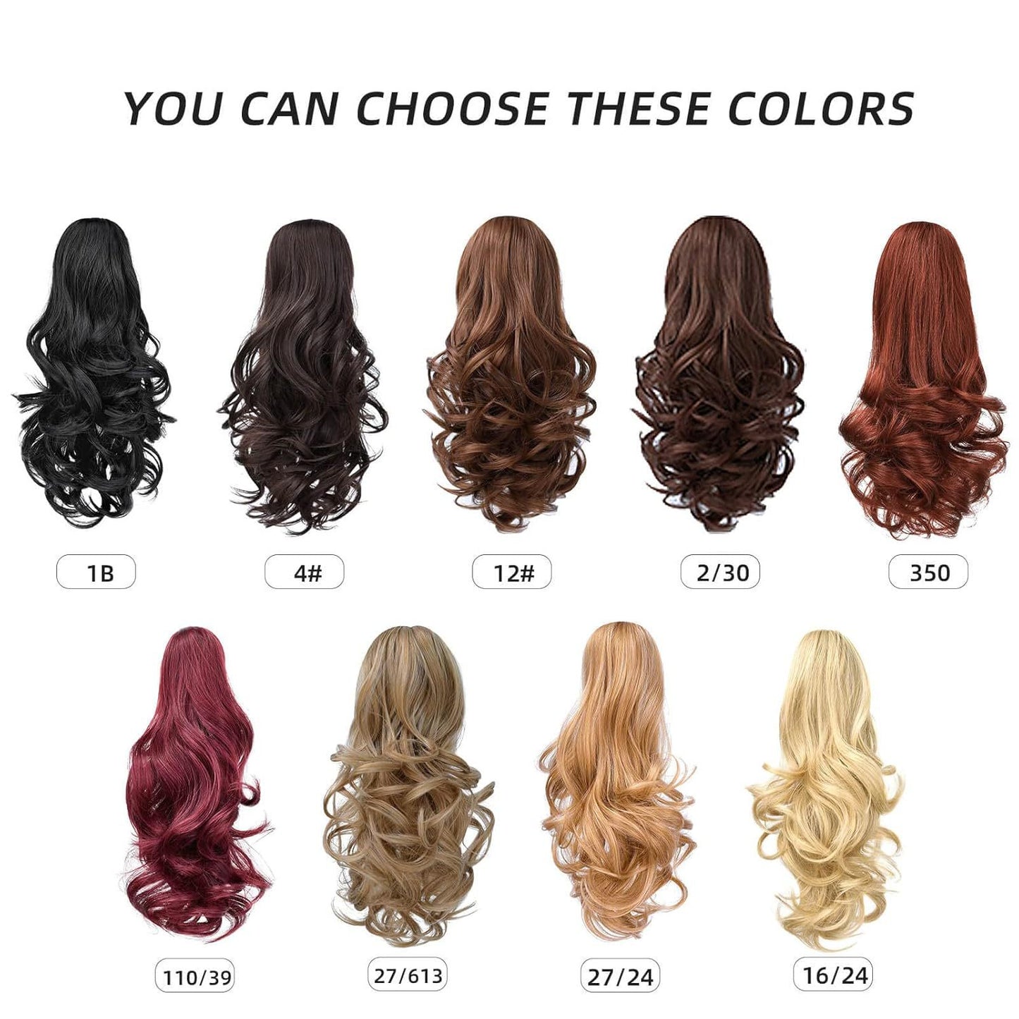 Women's Short Fiber Big Hair Claws For Wig Ponytail