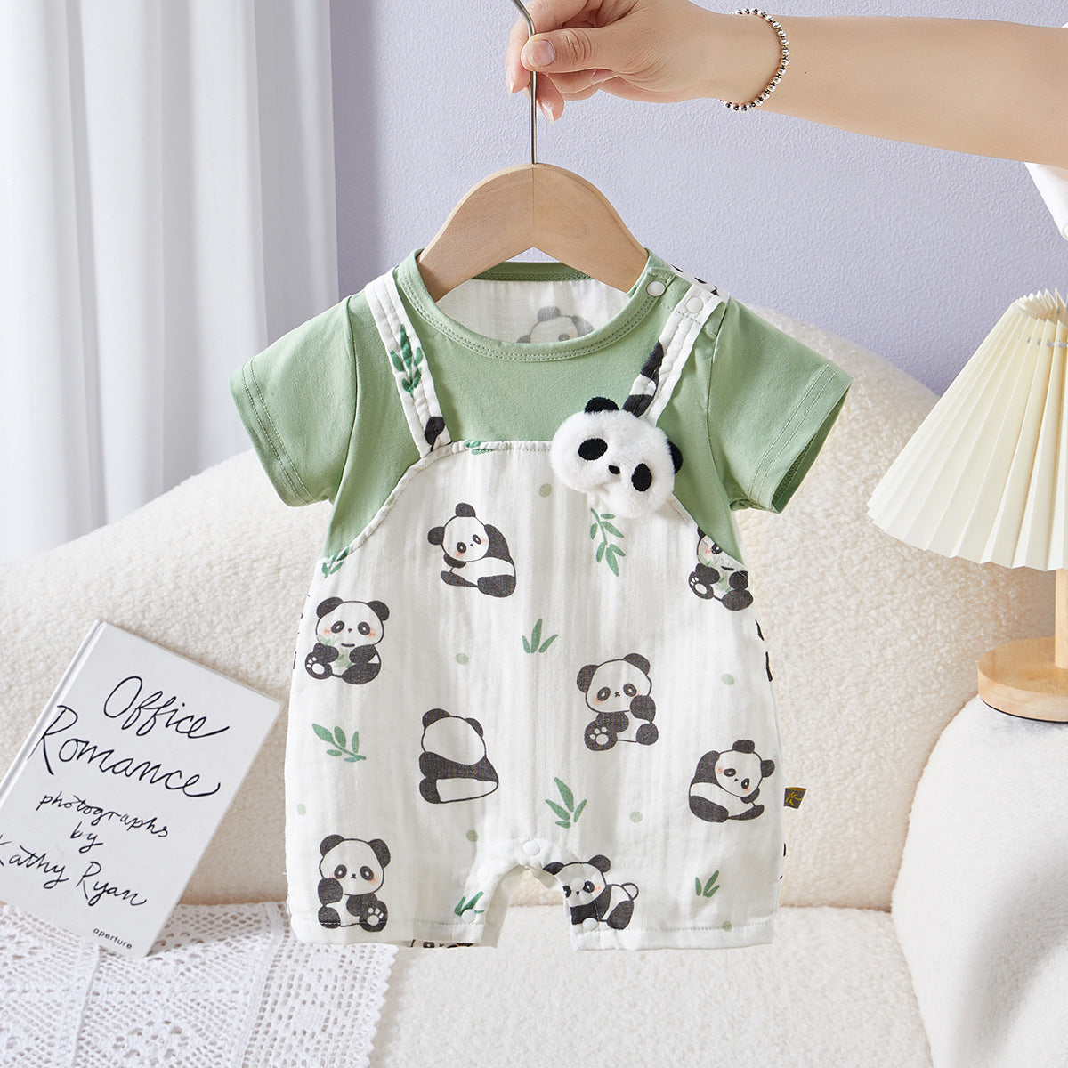 Summer Thin Panda Clothes Short Sleeve For Jumpsuit, Climbing Suit
