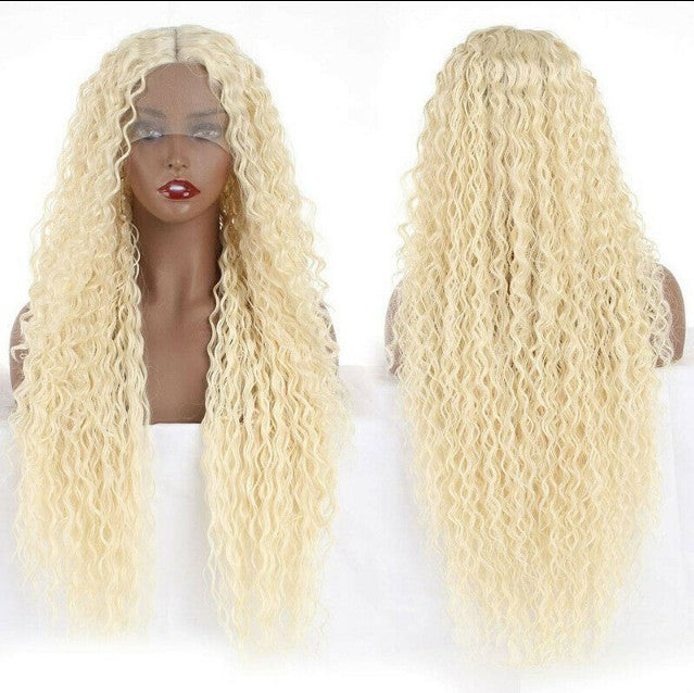 Women's African Wigs With Small Curly Hair Front Lace Head Wig Long Curls