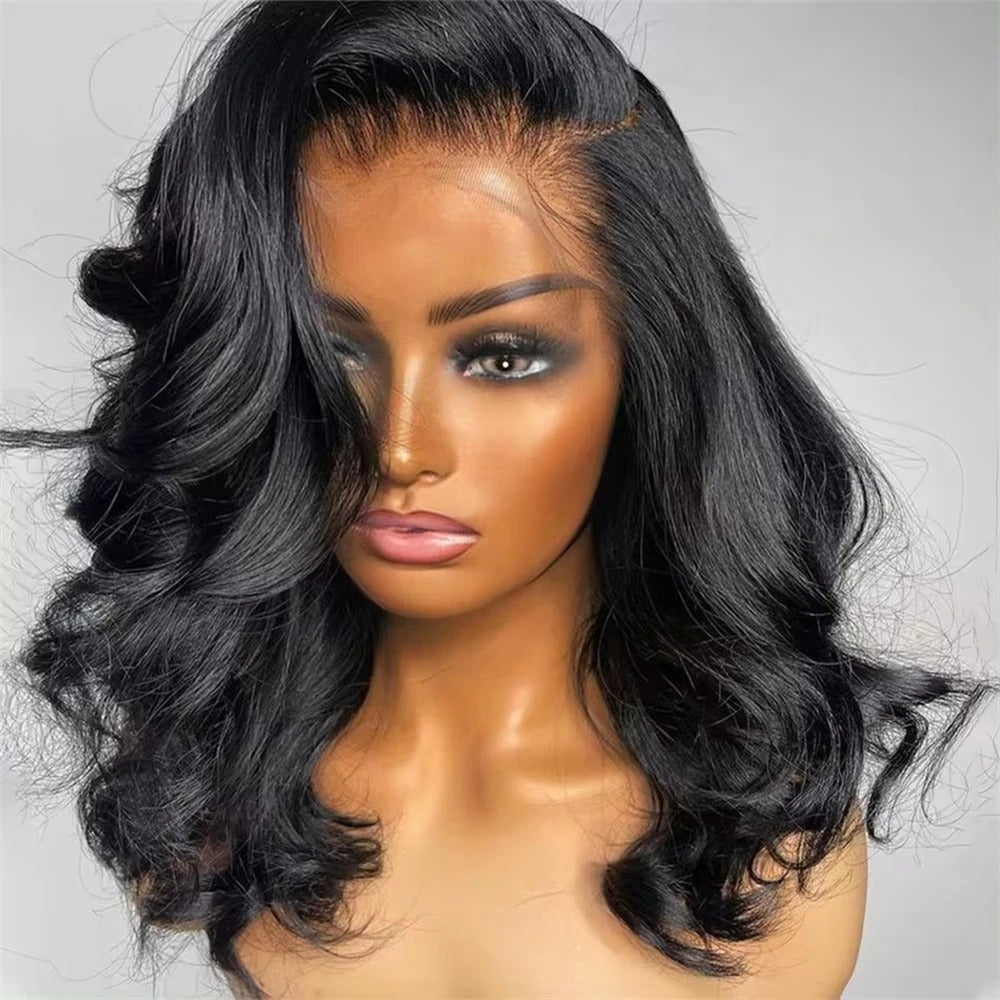 Fashion Classy Graceful Transparent Lace Forehead Wig Short Curly Hair