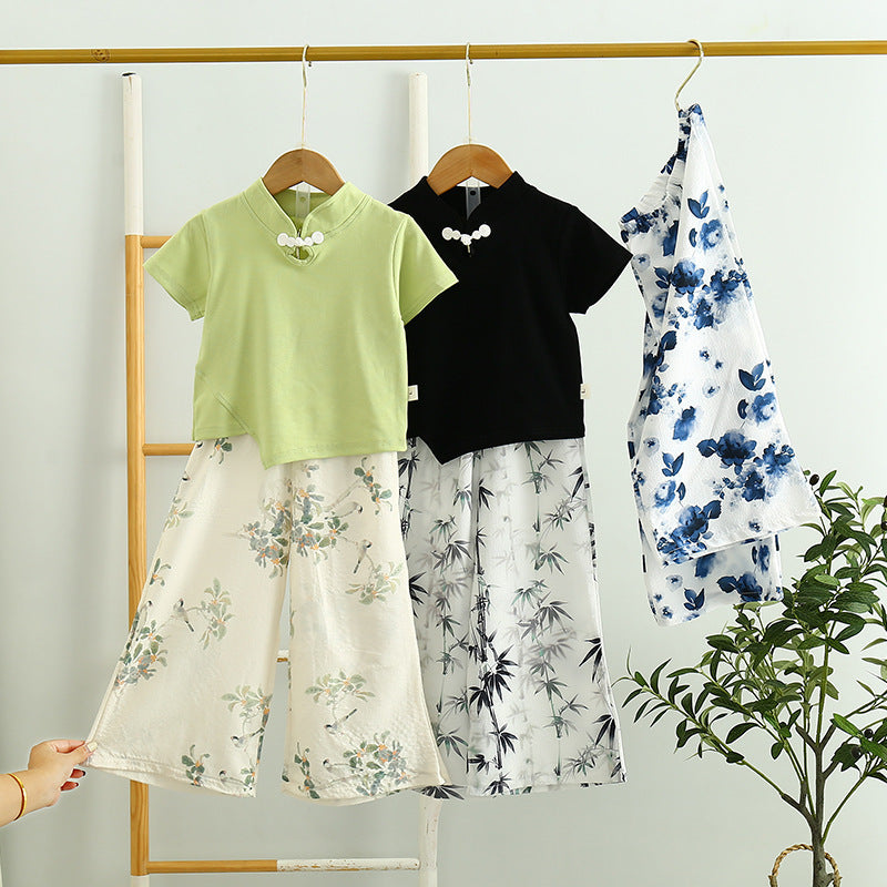Children's Summer National Style Fashionable Chinese Pants Children's Suit