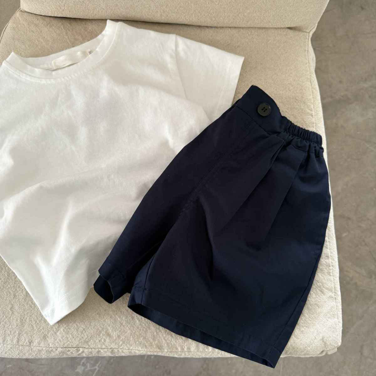 Women's & Men's Shorts Summer Solid Color Middle Striped Fashion Breathable Knee Children's Pants