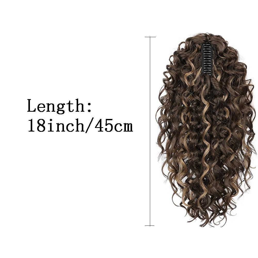 Black Curly Hair Horse Tail African Wave Wig Ponytail