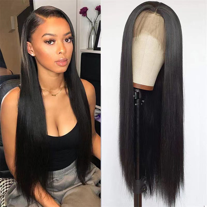 Women's Front Lace Chemical Fiber Fashion Medium Long Straight Wig