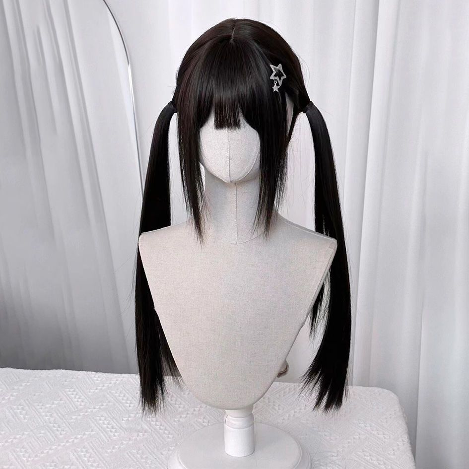 Women's Vintage Roman Curly Double Ponytail Collection Tiger Mouth Chuck Set Cos Wig