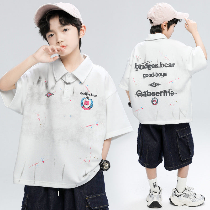 Glamorous Elegant Bear Summer Short-sleeved Shirt Children's T-shirt