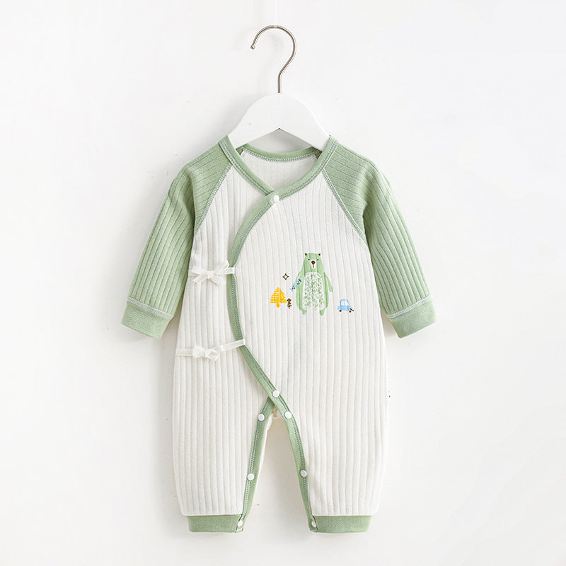Rompers Born Boneless Cotton Closed Bellyband Crawling Jumpsuit, Climbing Suit