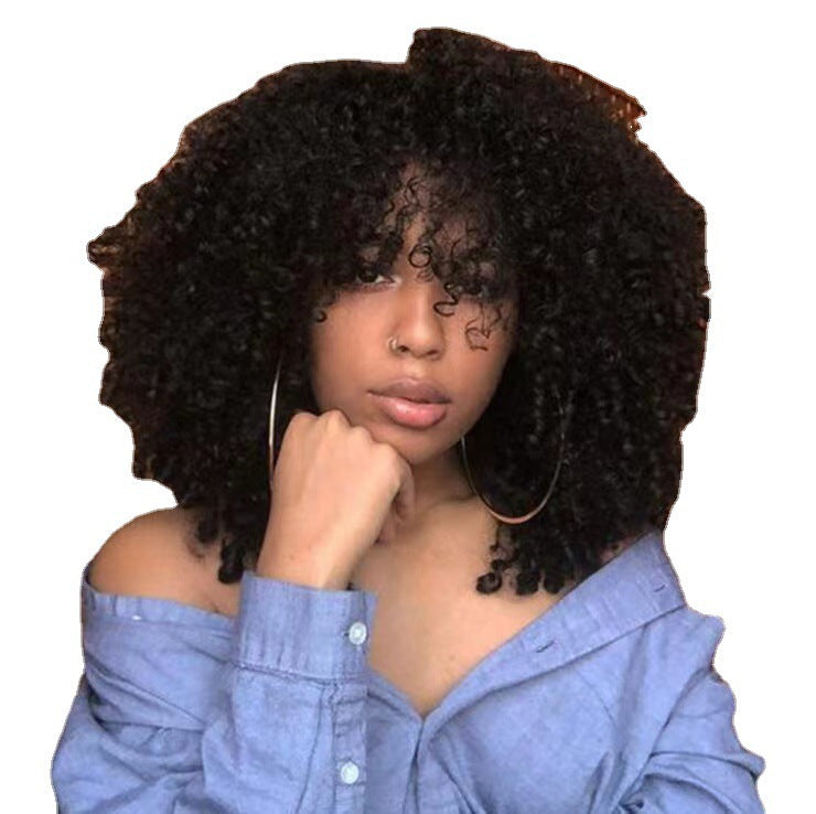 Volume Fluffy Explosion Solid Color Head Wig Short Curly Hair