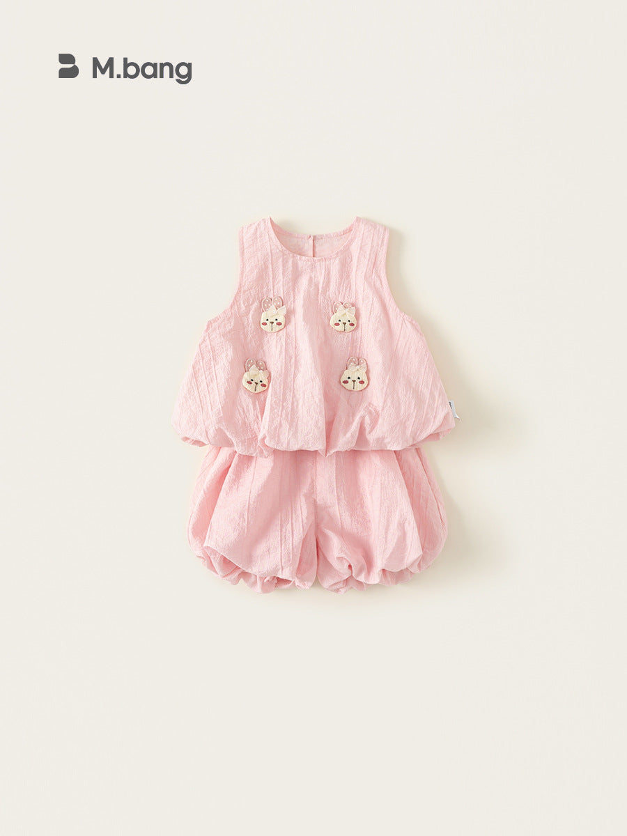 Children's Summer Little Sleeveless Pants Two-piece Beautiful Clothes Children's Suit