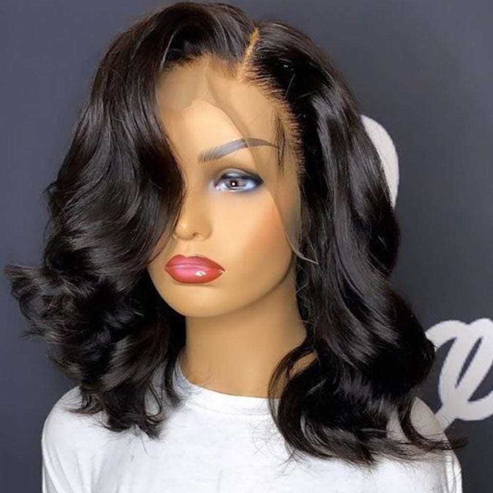 Women's Fluffy Light Gold African Chemical Fiber Wig Short Curly Hair