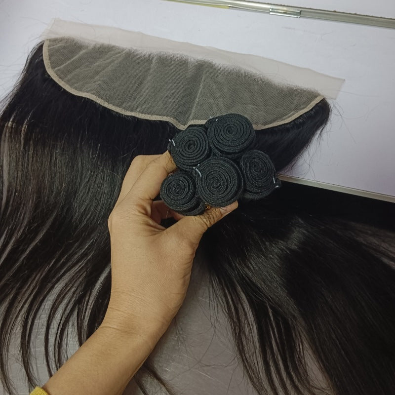 Versatile Bundles With Lace Human Sets Real Hair Wig
