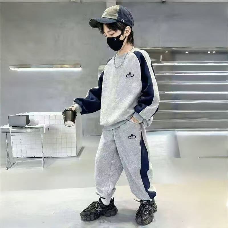 Children's Multicolor Hoodie Two-piece Leisure Sports Sweater Trendy Children's Suit