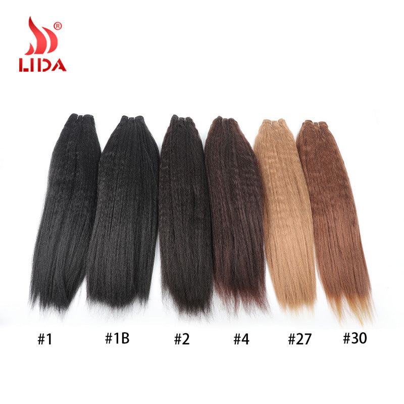 African Chemical Fiber Hair Weft Fluffy Long Straight Wig