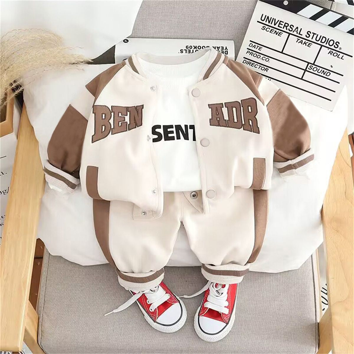 Korean Style Handsome Letter Baseball Uniform Children's Suit