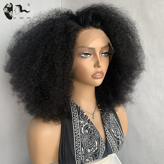 Casual Innovative Mixed Hair Lace Headgear Wig Long Curls