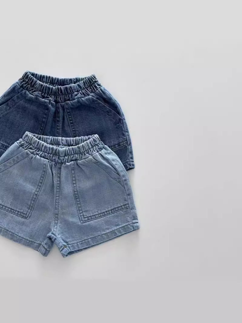 Women's & Men's Korean Style Denim Hot Breathable Refreshing Shorts Versatile Fashion Large Children's Pants