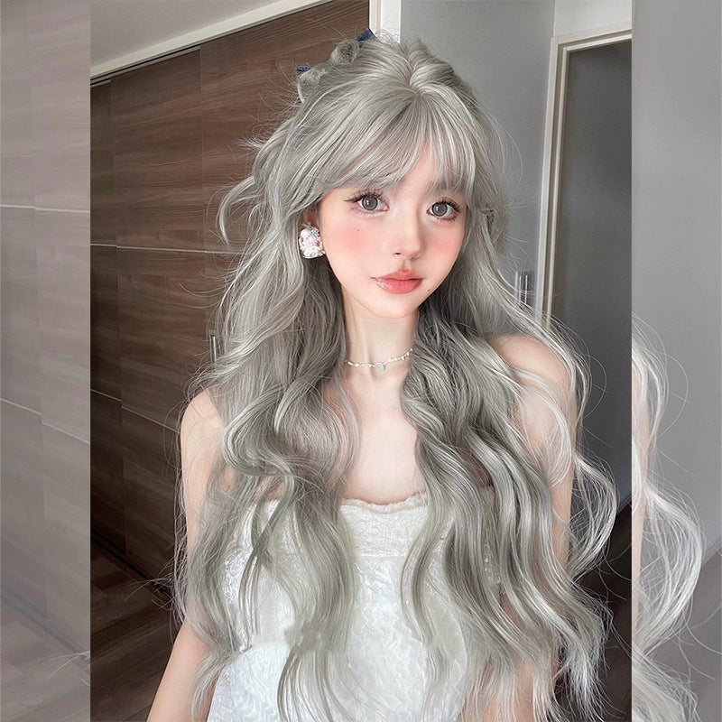 Lady's Female Natural Fluffy Style Atmosphere Curly Hair Straight Wig Long Curls