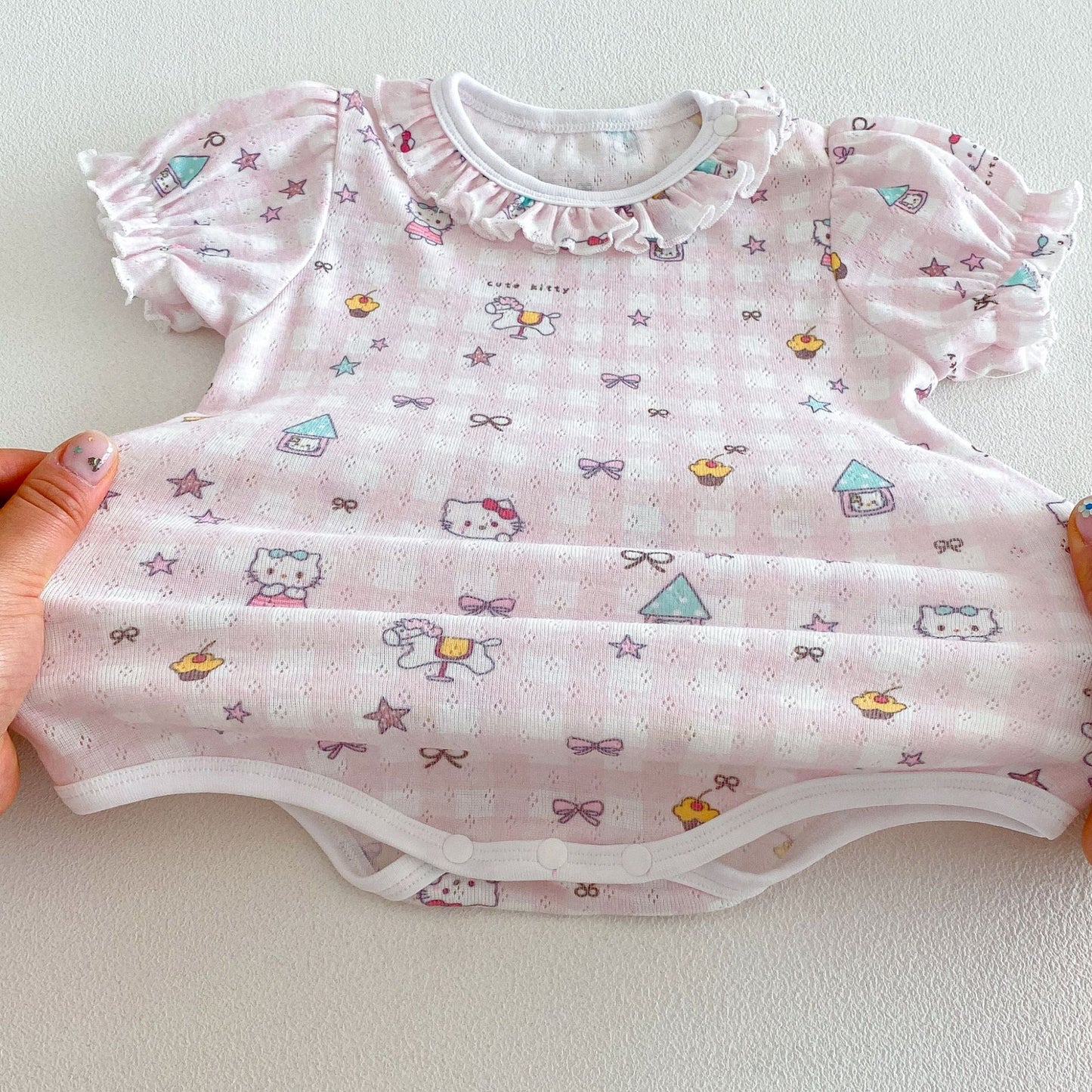 Cartoon Summer Super Cute Lace Collar Floral Romper Born Jumpsuit, Climbing Suit