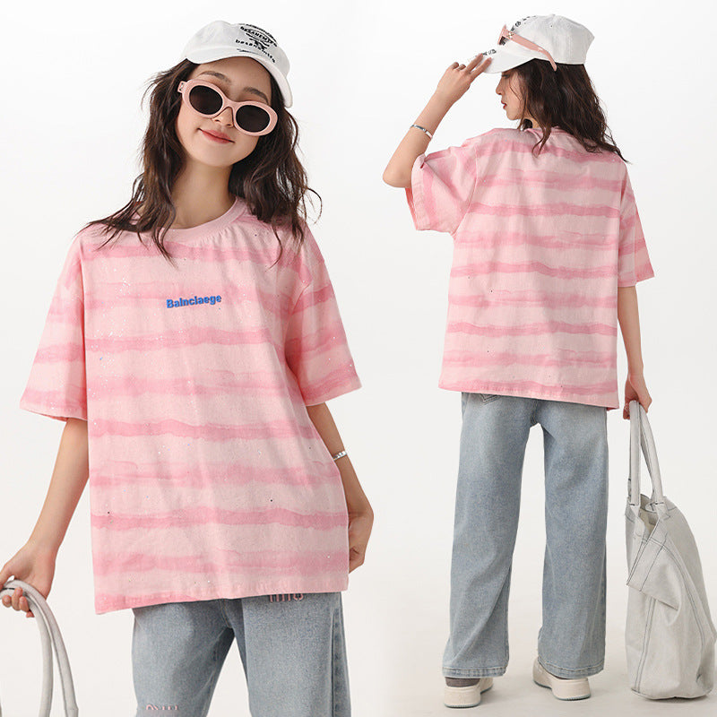 Loose Large Size Cotton Shirt Youth Clothes Western Children's T-shirt
