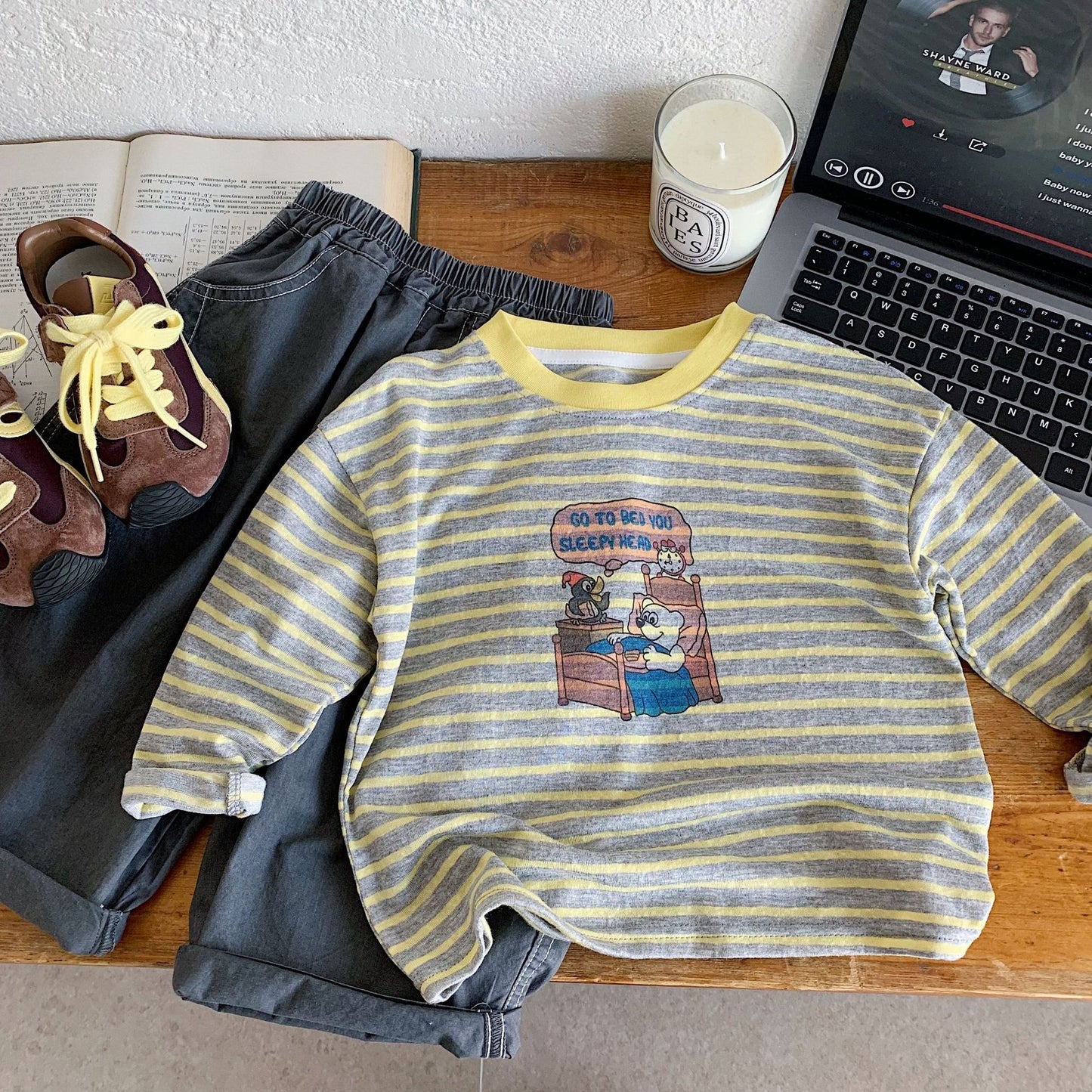 Children's Spring Cartoon Printed Pullover Bottoming Shirt Medium Large Long Sleeve Children's T-shirt