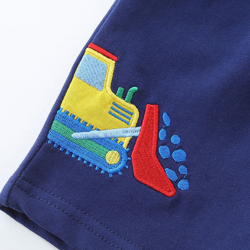Stylish Summer Embroidered Shorts Casual Fashion Children's Pants