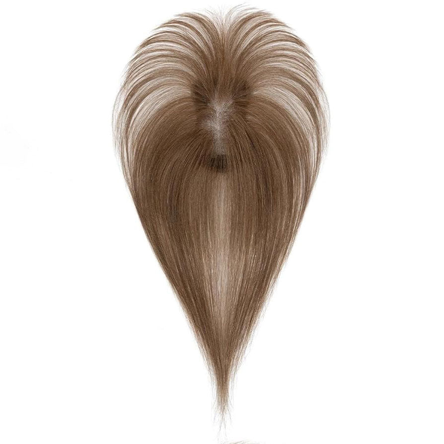 Top Hair Increase Volume Fluffy Real High Skull Cover Gray Wig
