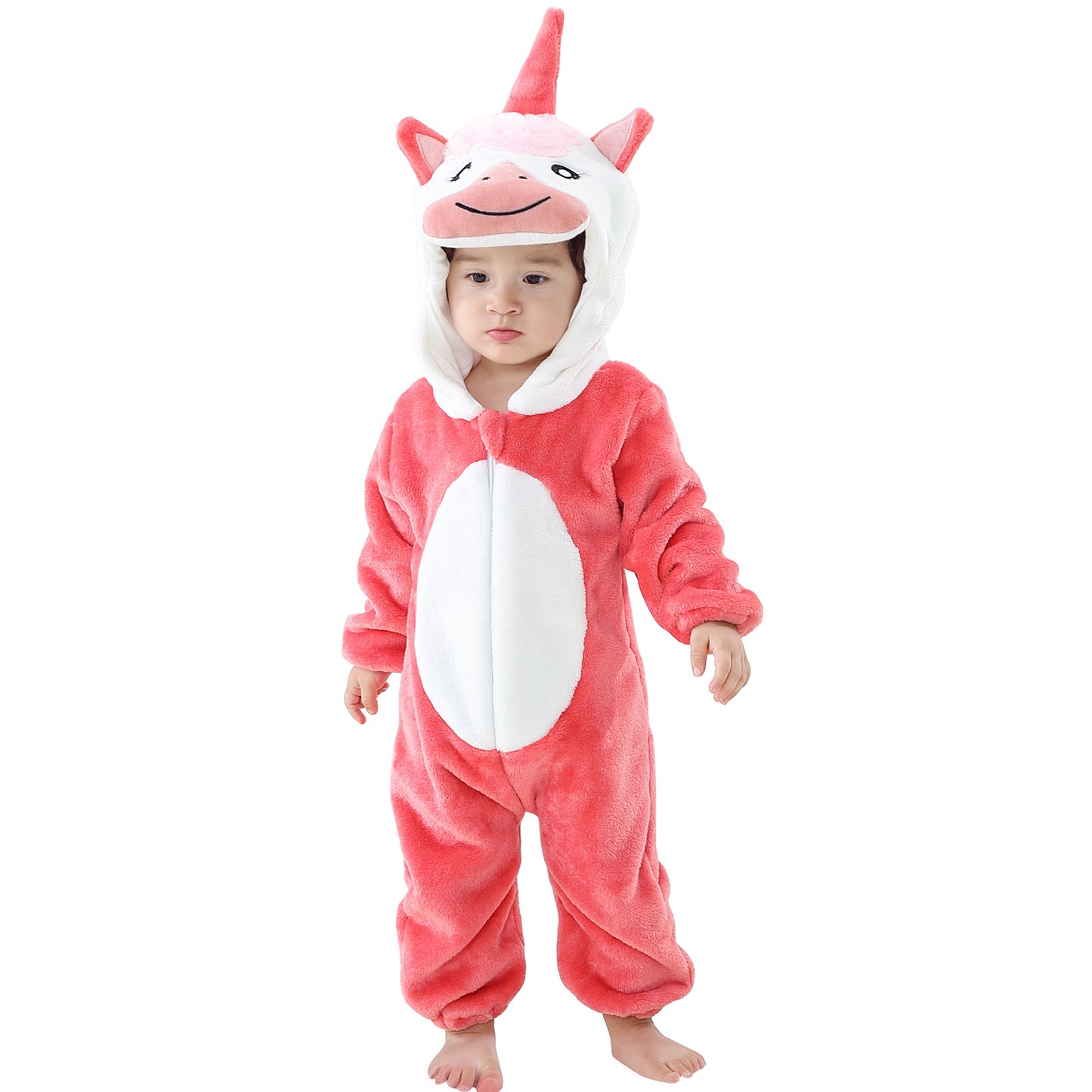 Flannel Animal Jumpsuit Going Out Clothes Cartoon Hooded Jumpsuit, Climbing Suit