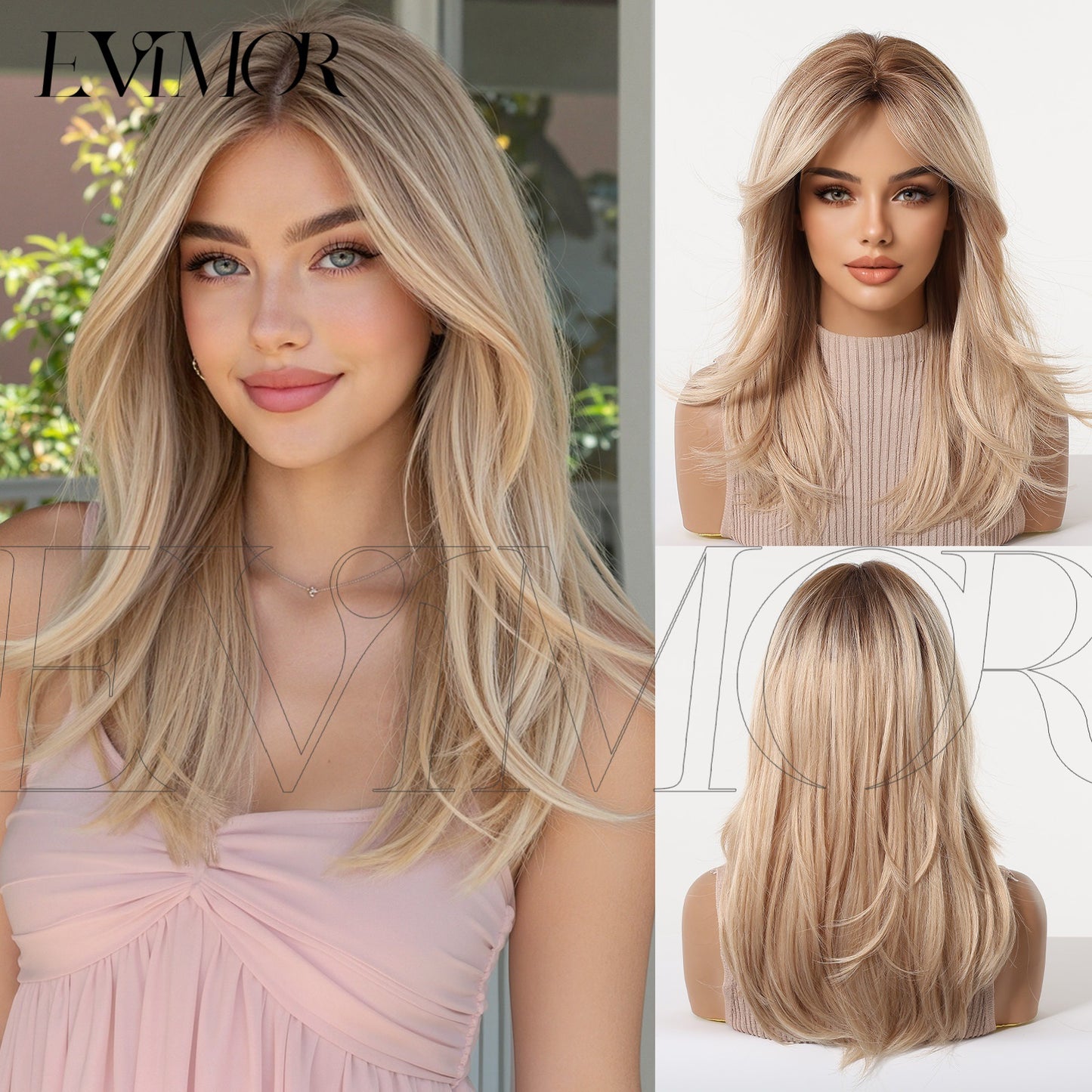Sier Gray Gradient Mid-length Fiber Natural Fluffy Wig Long Curls