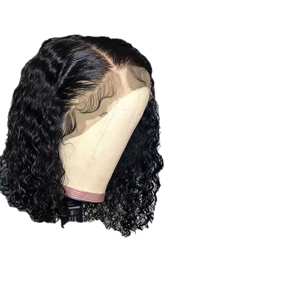 Front Lace African Wigs With Small Wig Short Curly Hair