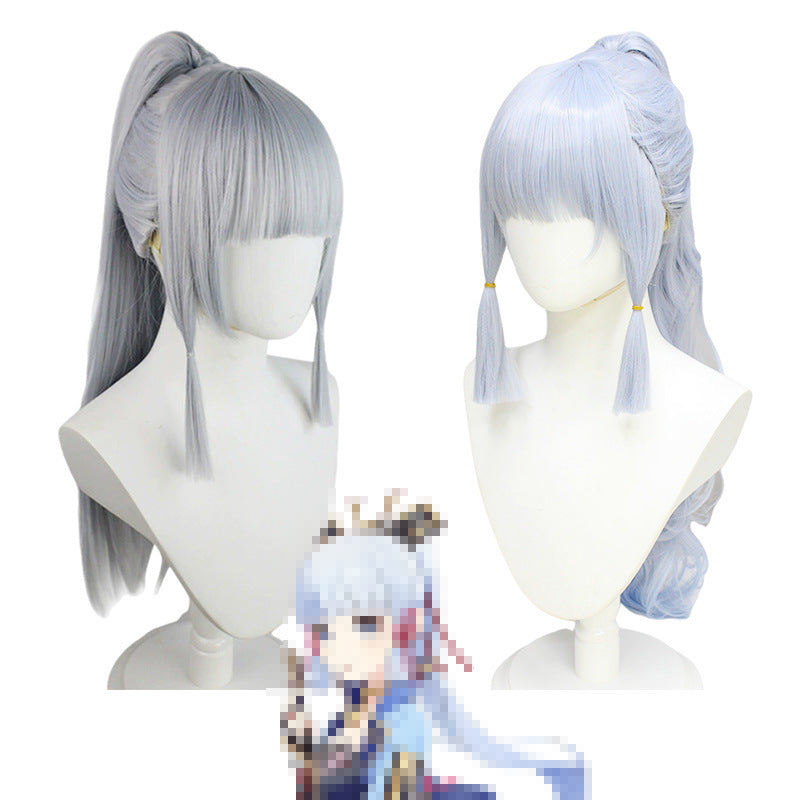 Style Fiber Light Sier Single Ponytail Long Cos Wig