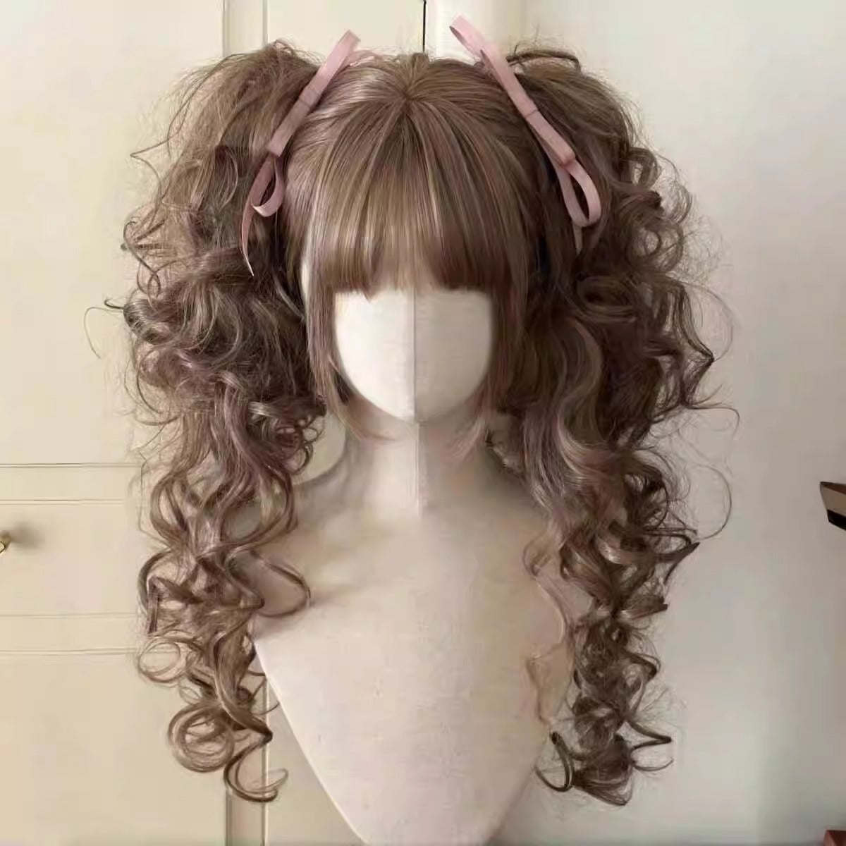 Collection Ancient Breakfast Double Ponytail Jaws Clamp Daily Retro Wig Long Curls