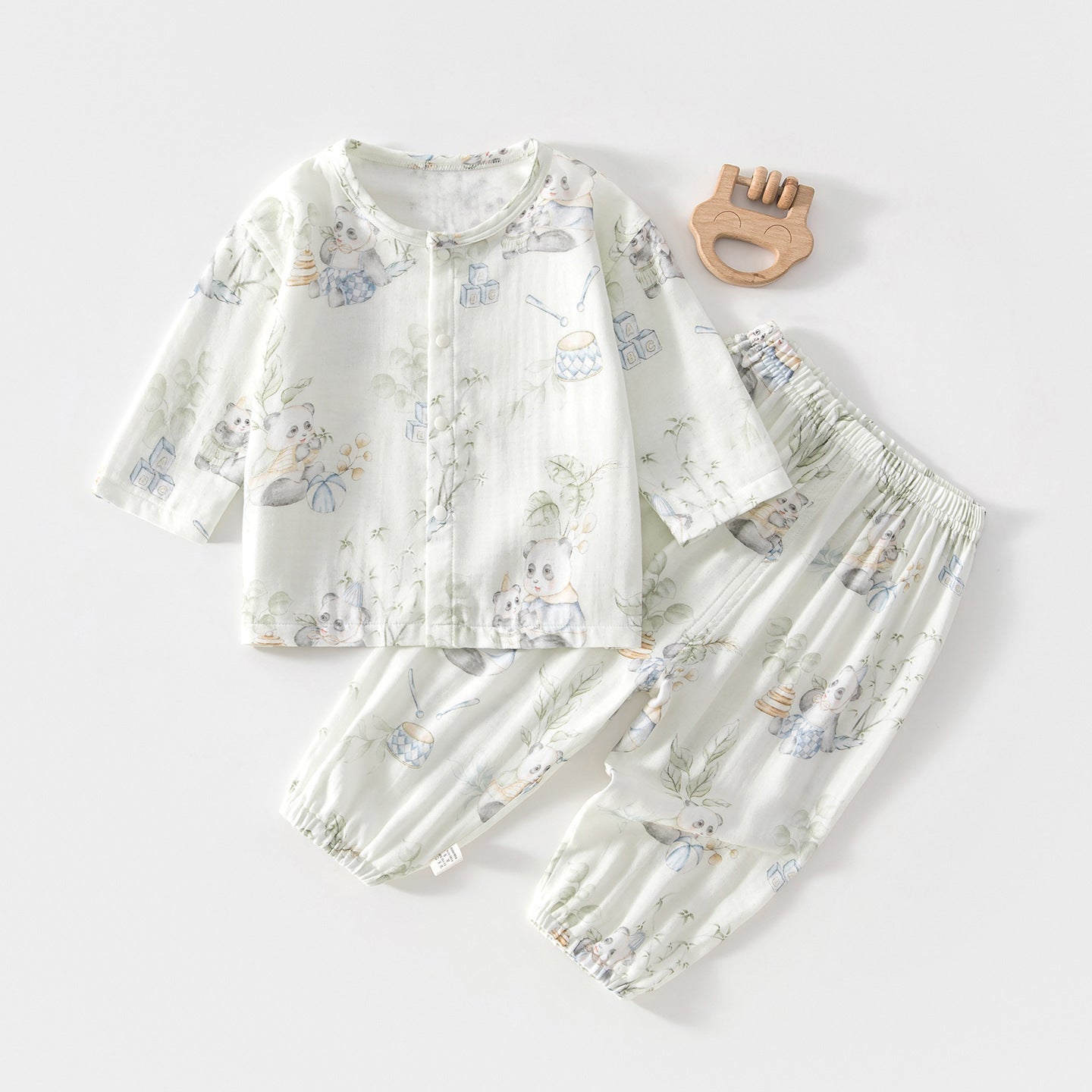 Pajama Sets Long-sleeved Bamboo Fiber Top Children's Suit