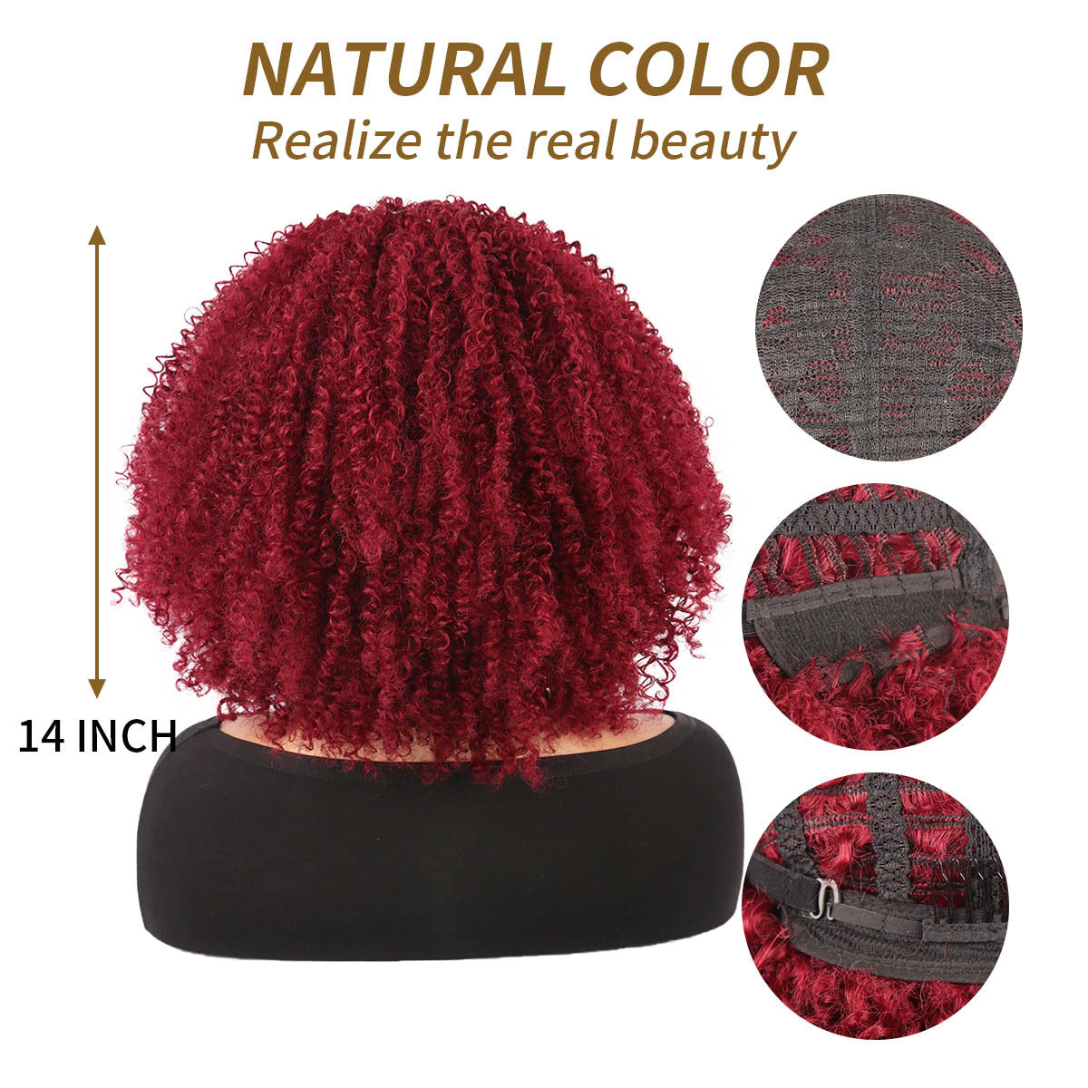 Fiber Female Head Cover African Small Wig Short Curly Hair