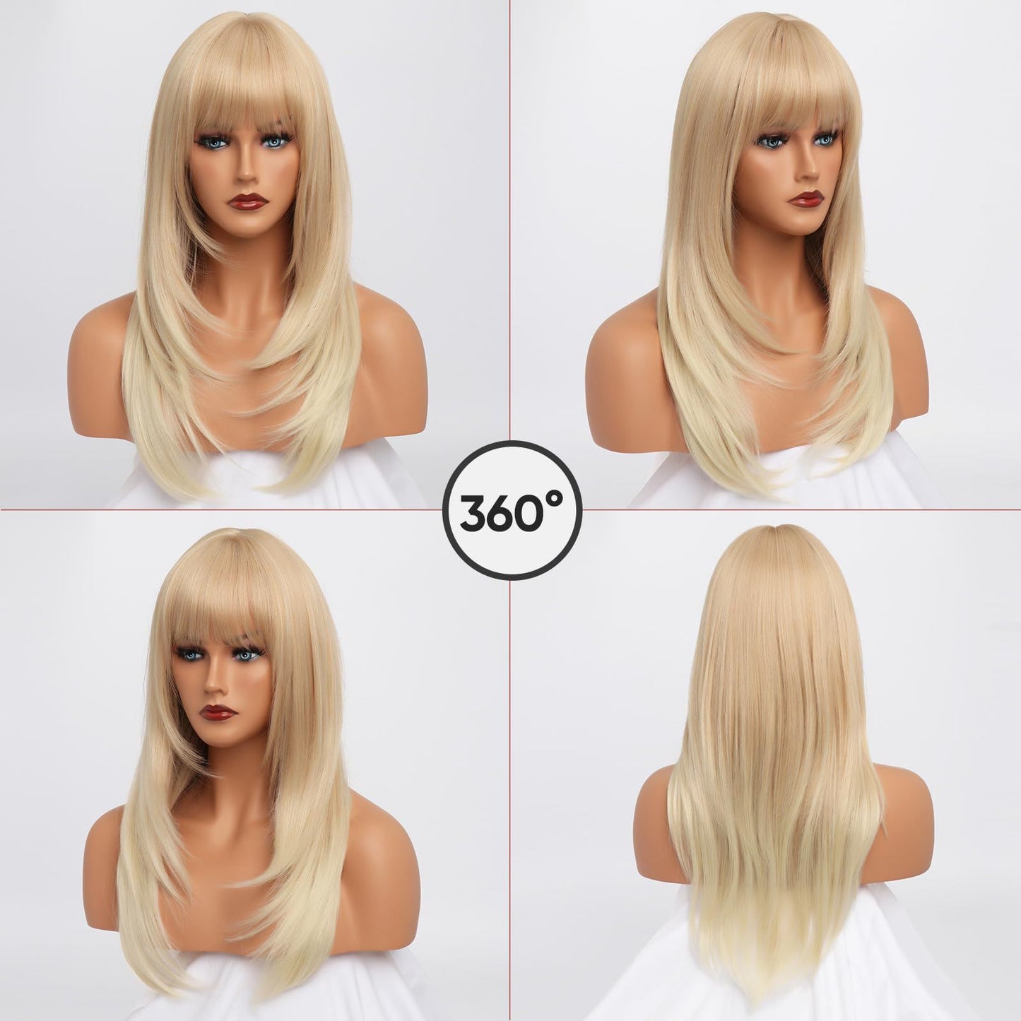 Hair Female Bangs Layered Full Type Chemical Long Straight Wig