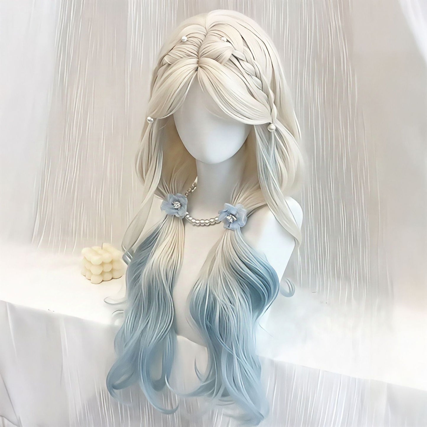 Female Four Korean Style Atmosphere Bangs Big Wave Artificial Hair Wig Long Curls