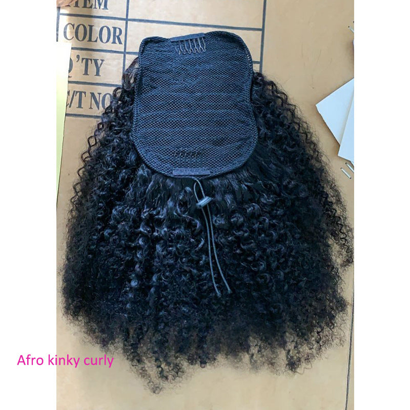 Invisible Stitching Horse Tail Real Straight Wig Ponytail