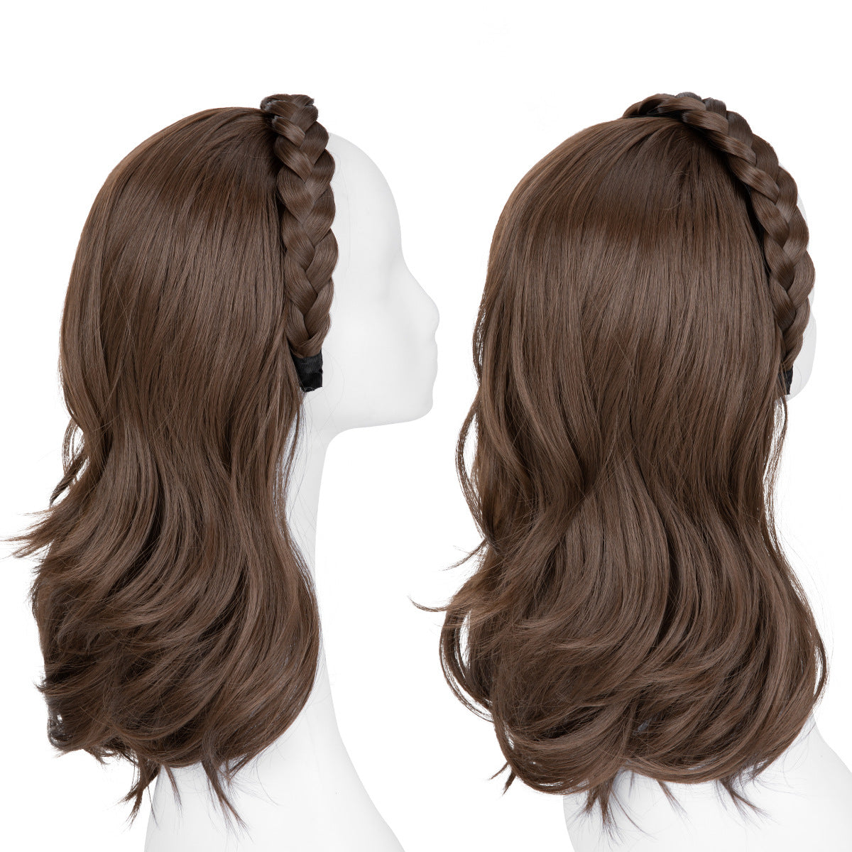 Plaits Headband One-piece Hair Replacement Curly Wig Long Curls