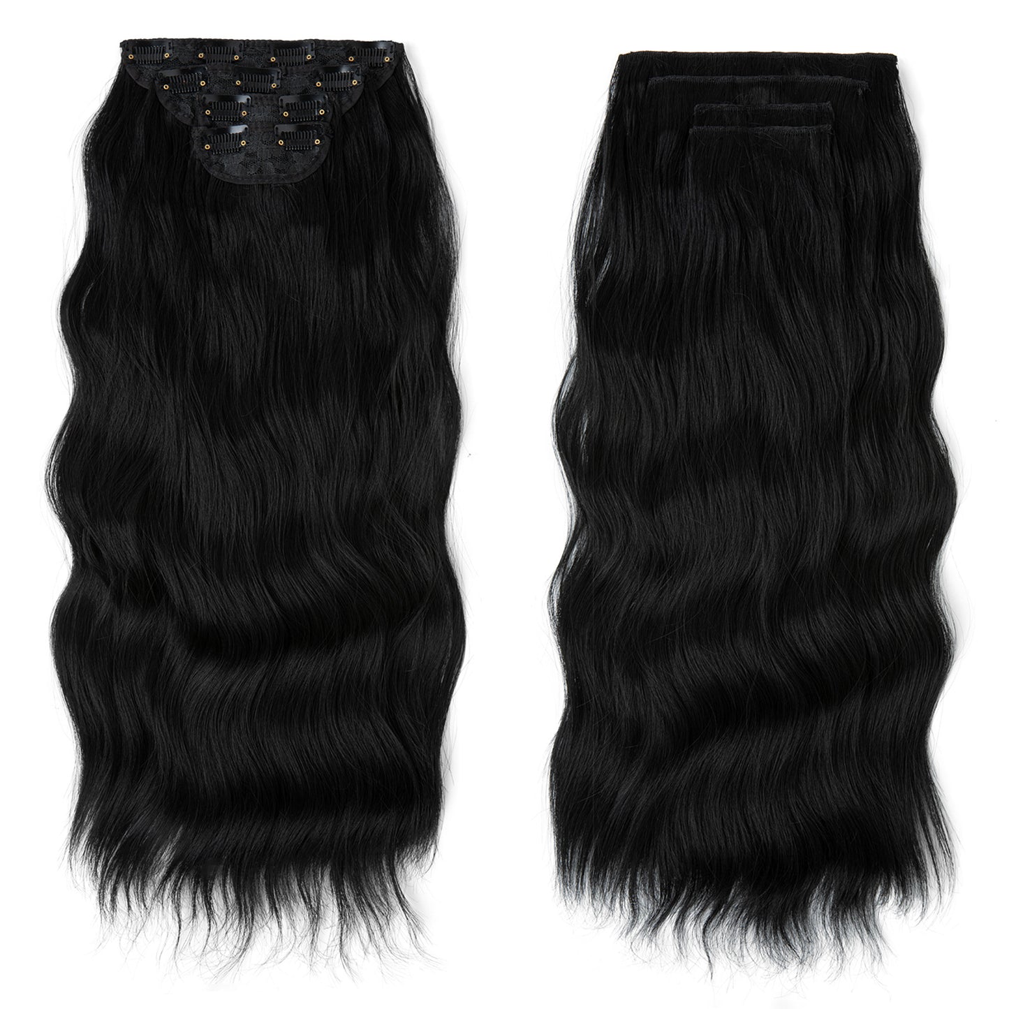 Women's Set Curly Hair Water Ripple One Piece Hairpiece Wig Long Curls