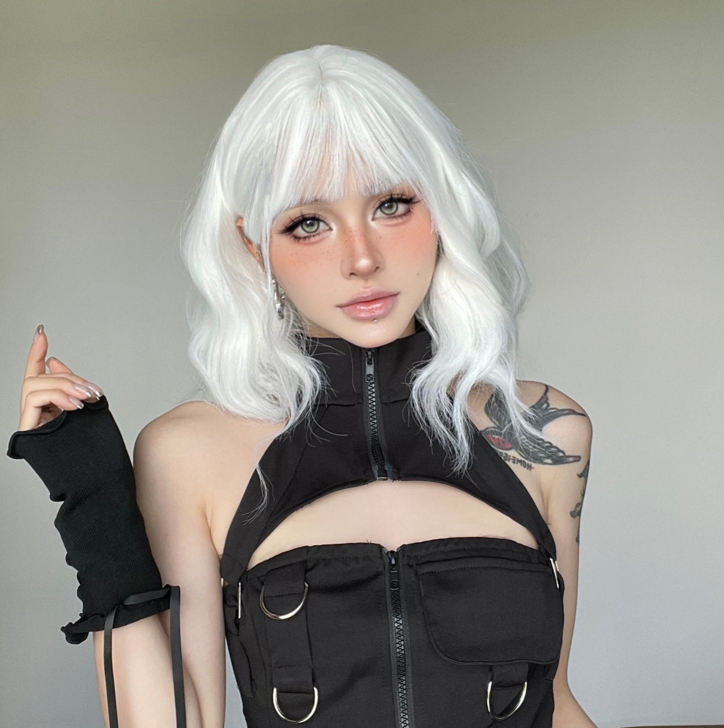Roll Water Ripple Egg White Daily Simulation Wig Short Curly Hair