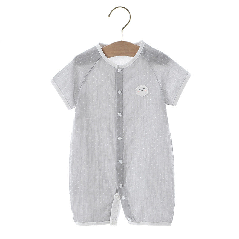 Thin Class Pure Cotton Boneless Short-sleeved Clothes Male Female Jumpsuit, Climbing Suit