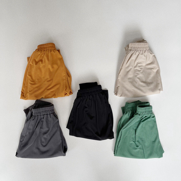 Children's Cool Summer Shaking Korean Style Loose Wide Leg Ice Silk Children's Pants