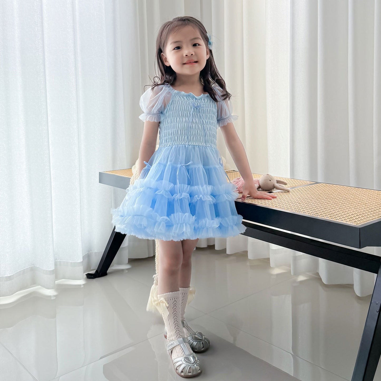 Children's Spring Fashionable Princess Bubble Sleeve Puffy Class Children's Dress