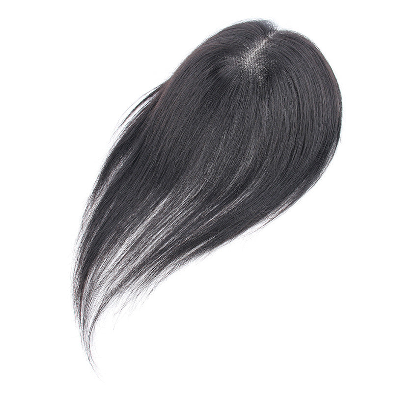 Hand Woven Set Top Cover Gray Hair Extra Volume Fluffy Wig