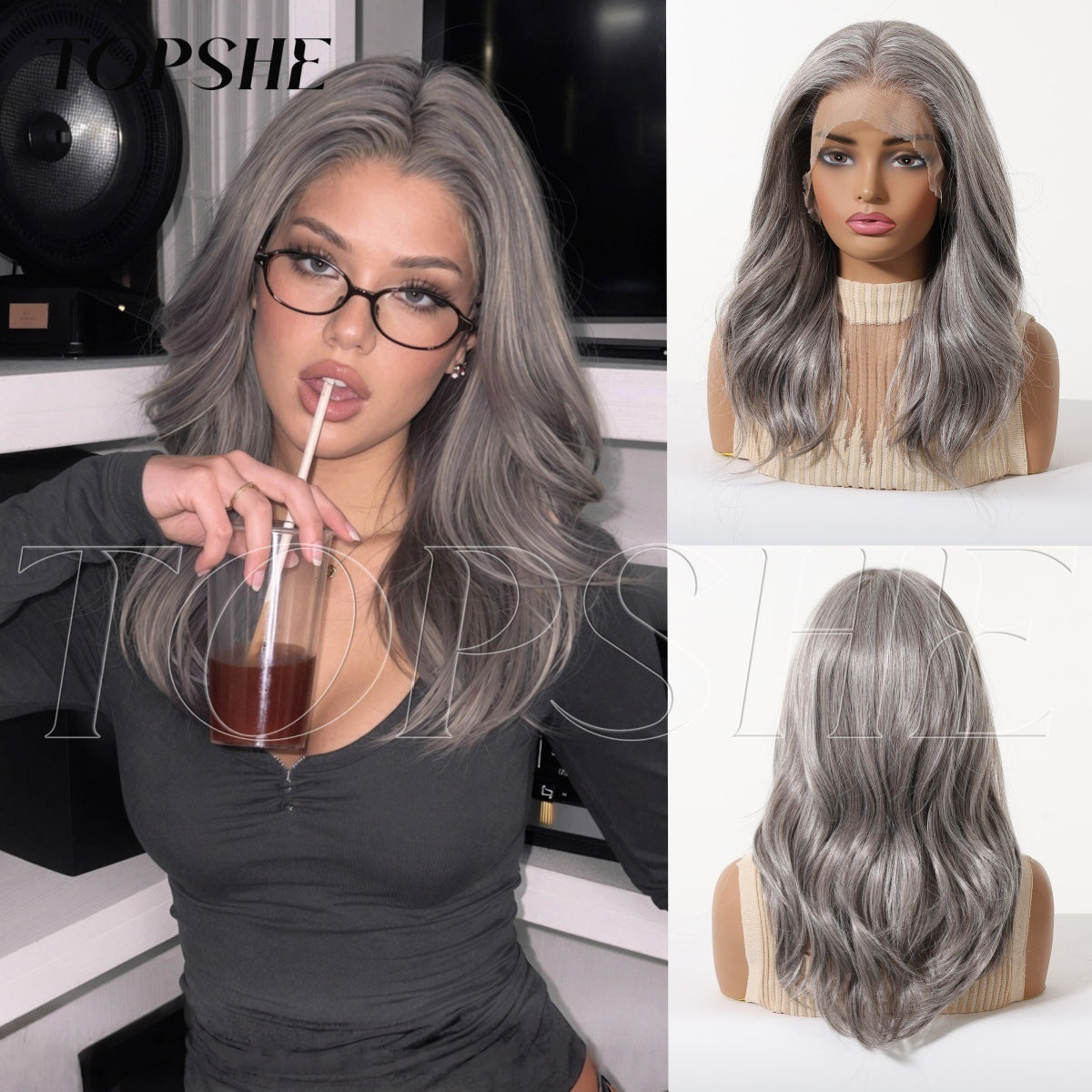 Women's Lace Curly Free To Natural Fashionable Wig Long Curls