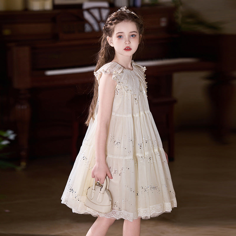 Children's Western Style Super Fairy Gauze Thin Vest Doll Collar Children's Dress