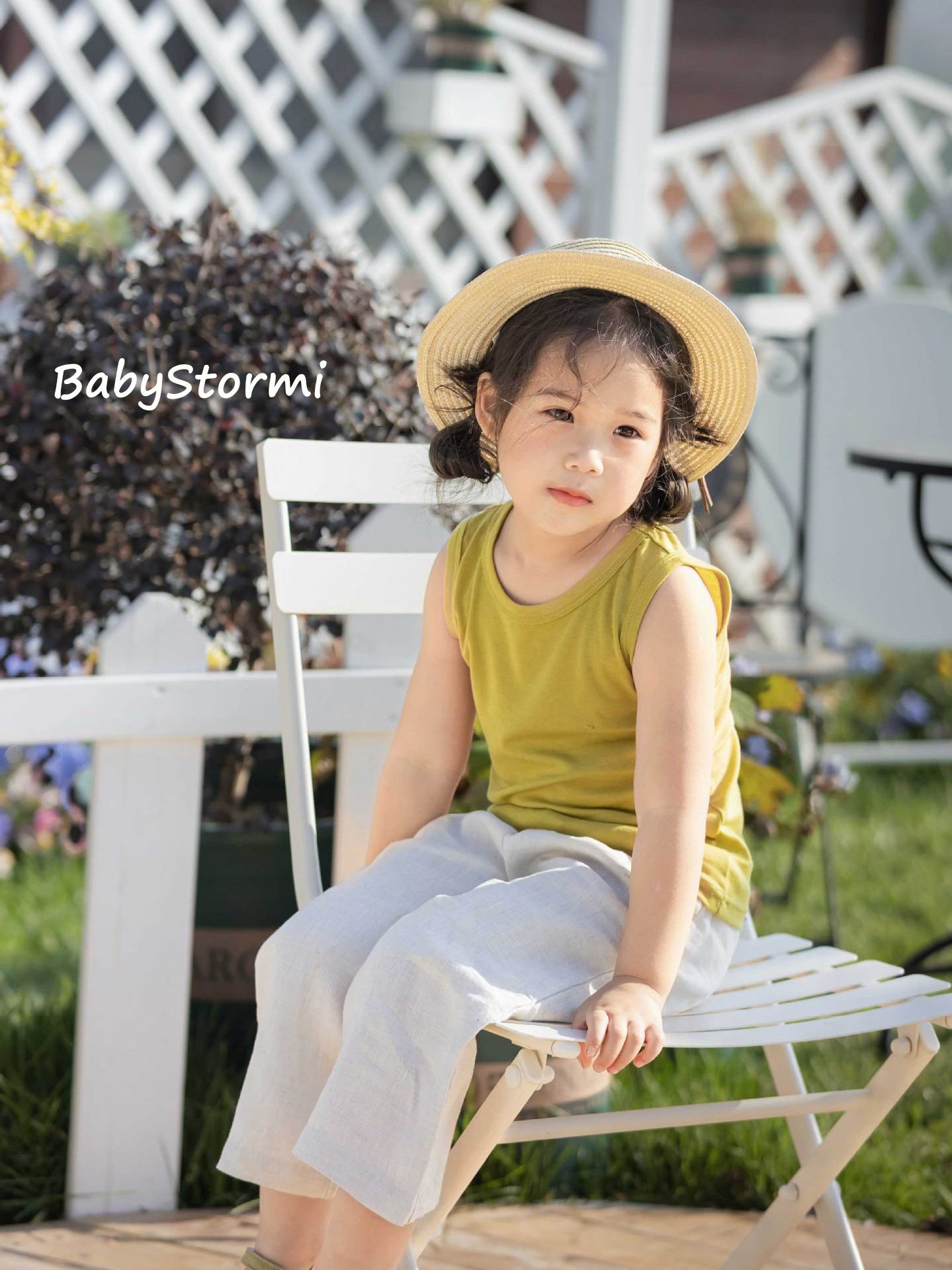 Children's Linen Leisure Boys Pure Color Elastic Waist Children's Pants