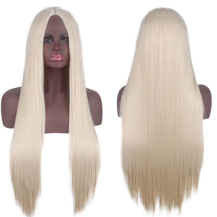 Universal Medium Scalp Black Long Straight Hair Cos Wig
